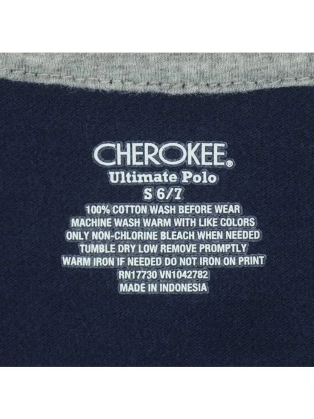 Cherokee Boys Small Navy Pique Short Sleeve Ultimate Polo Shirt